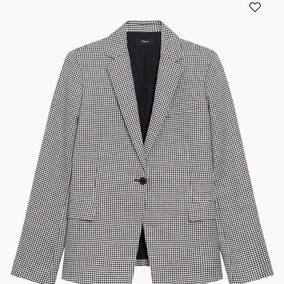 $455 Theory Houndstooth Slim fit Blazer Women’s Size 12 NWT - Picture 2 of 6
